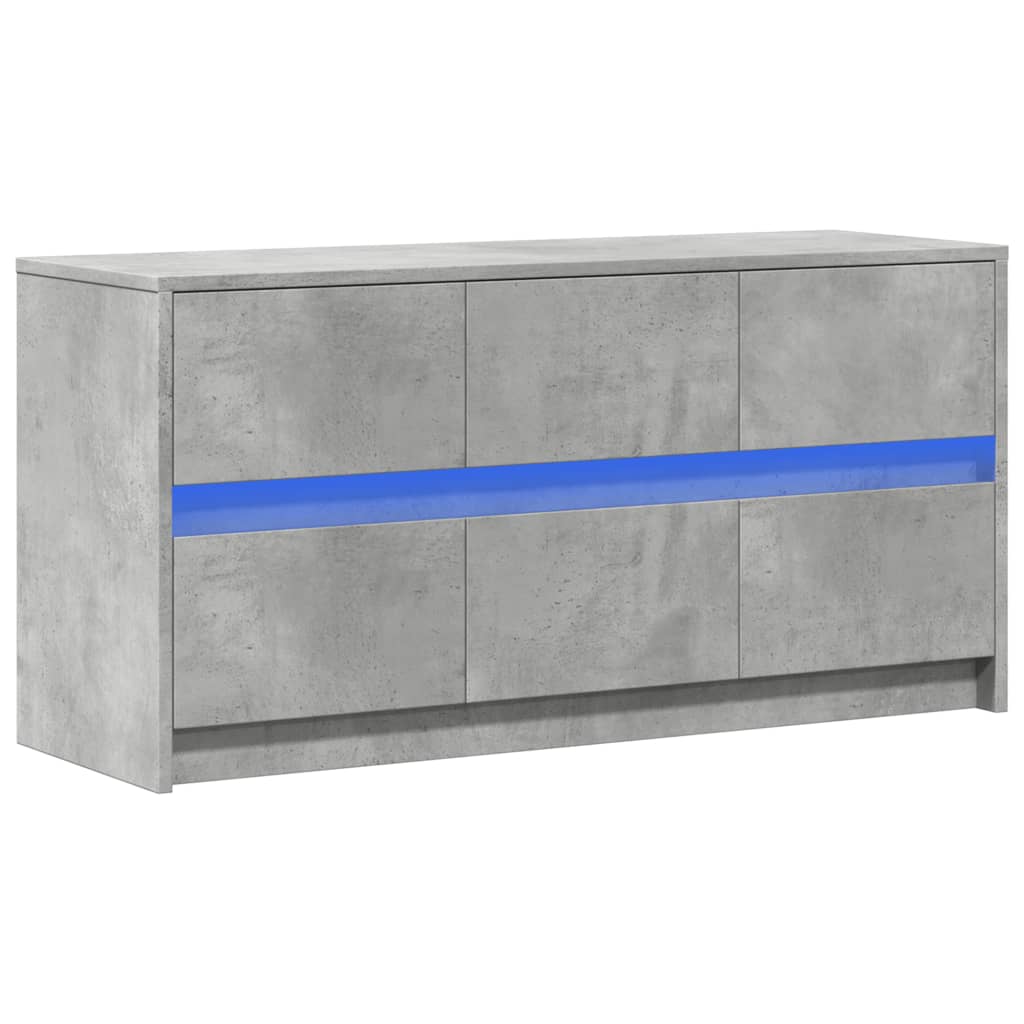 TV-Møbel Betonggrå TV-benk med LED 100x34x50 cm