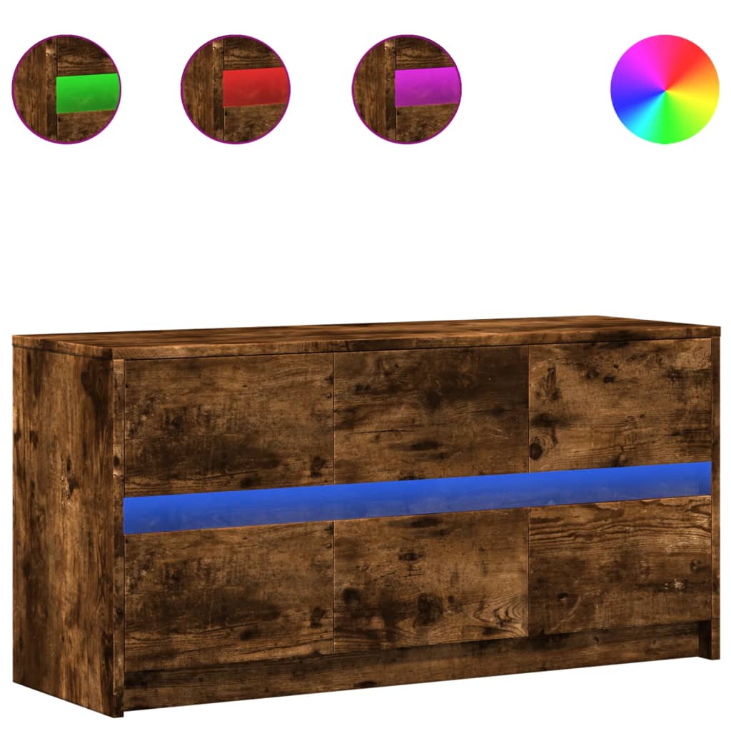 TV-Møbel Røkt Eik TV-benk med LED 100x34x50 cm