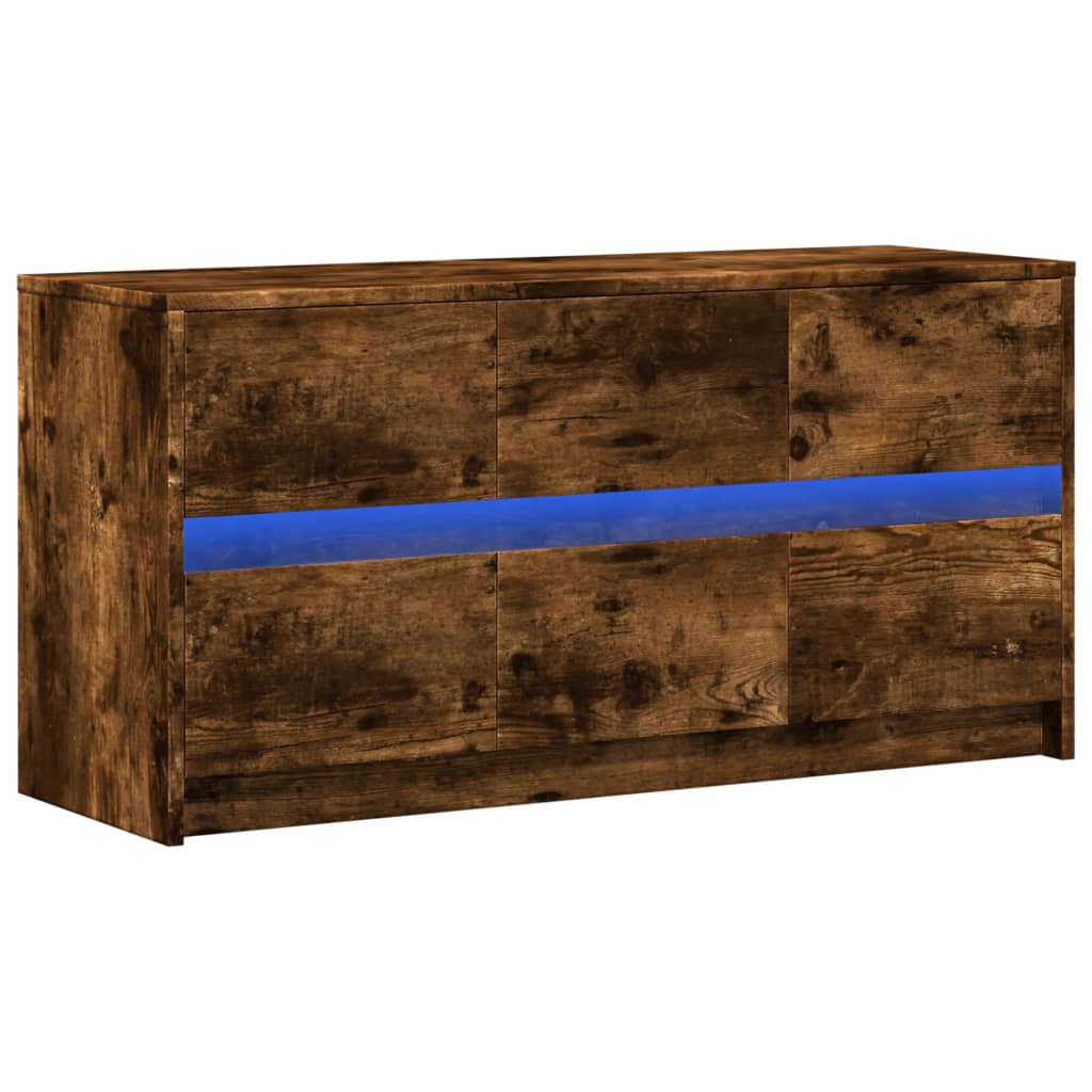 TV-Møbel Røkt Eik TV-benk med LED 100x34x50 cm