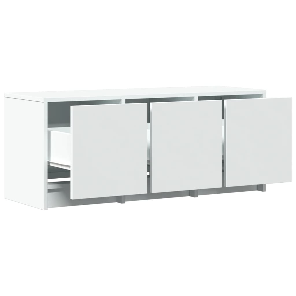 TV-Møbel Hvit TV-benk med LED 97x34x40 cm