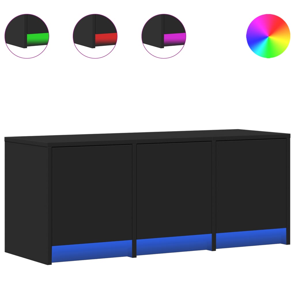 TV-Møbel Svart TV-benk med LED 97x34x40 cm