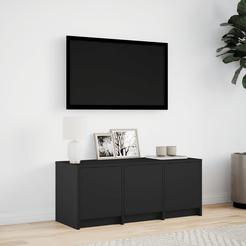 TV-Møbel Svart TV-benk med LED 97x34x40 cm
