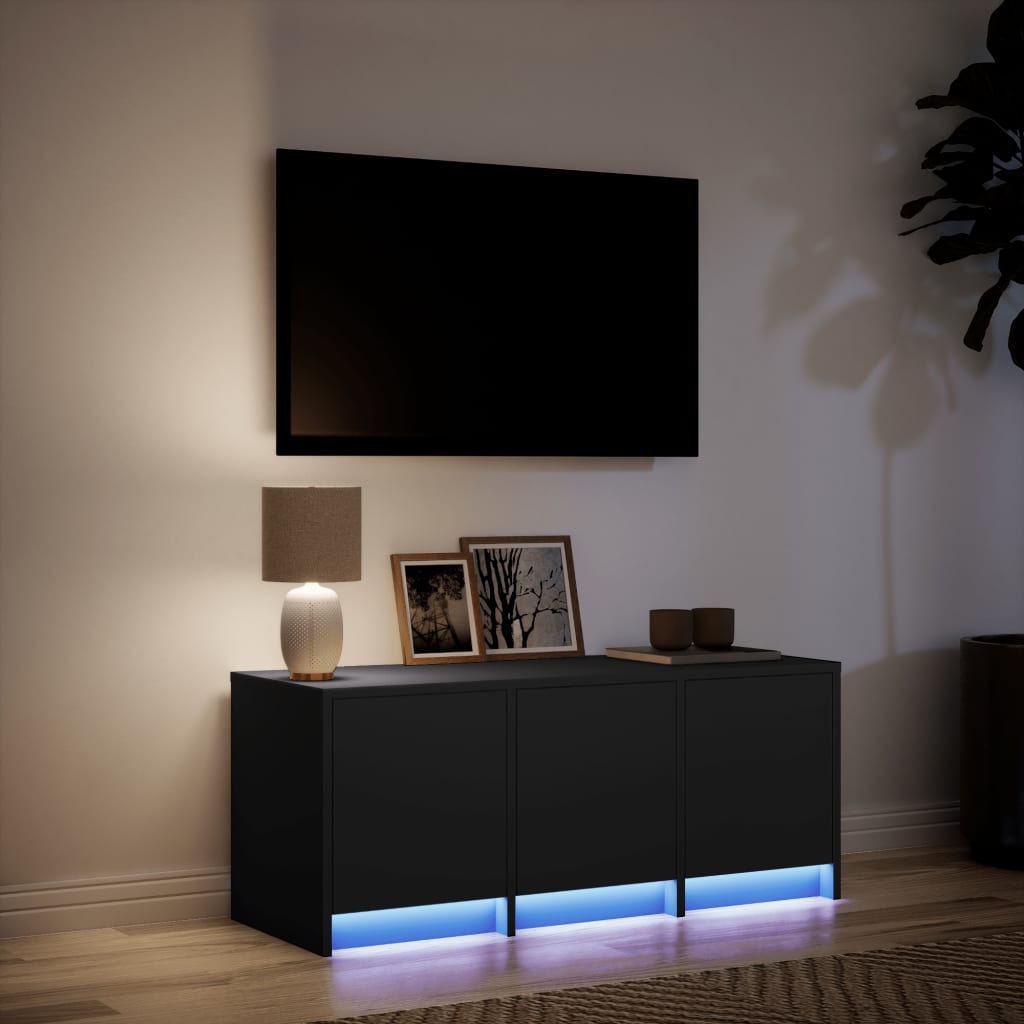 TV-Møbel Svart TV-benk med LED 97x34x40 cm