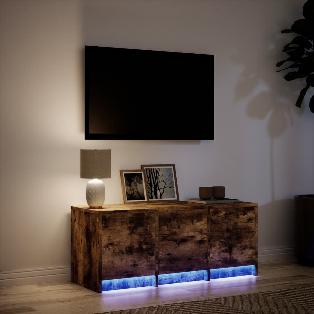 TV-Møbel Røkt Eik TV-benk med LED 97x34x40 cm