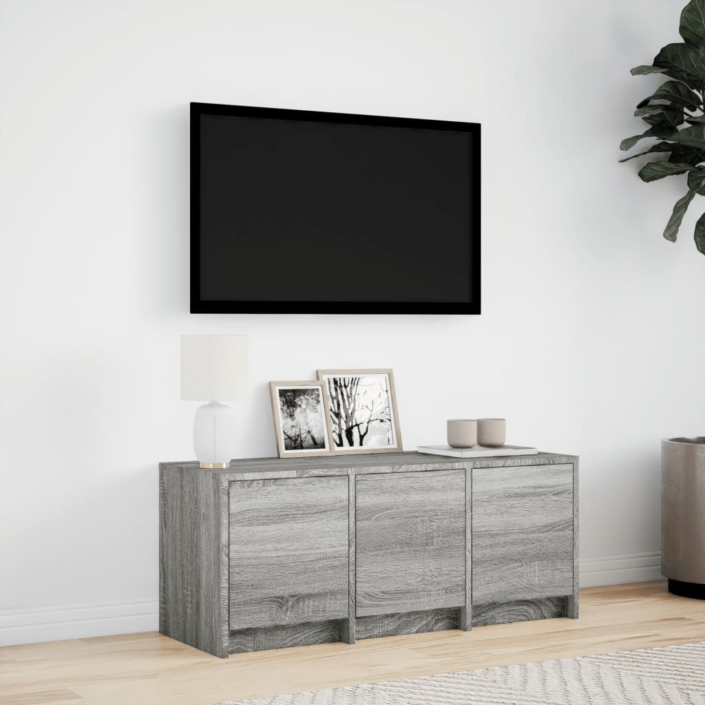 TV-Møbel Sonoma Grå TV-benk med LED 97x34x40 cm