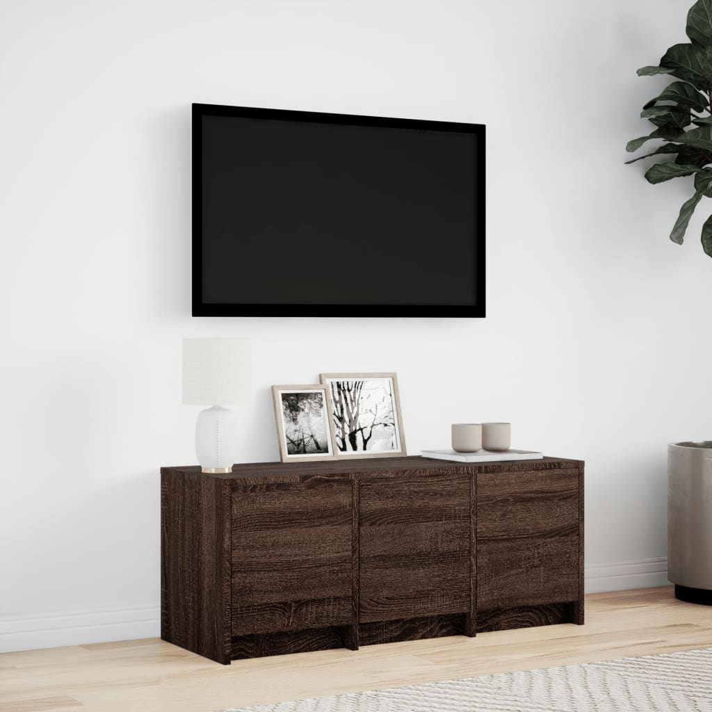 TV-Møbel Brun Eik TV-benk med LED 97x34x40 cm
