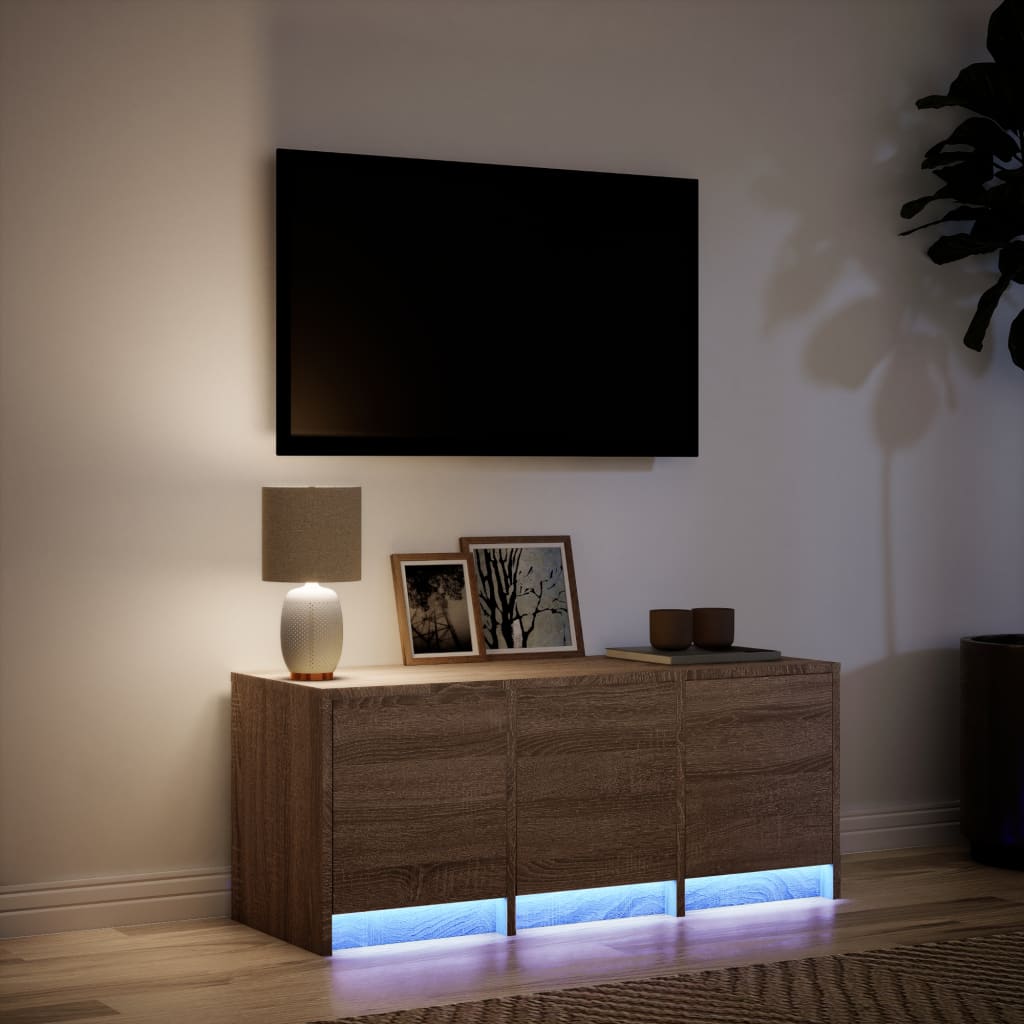 TV-Møbel Brun Eik TV-benk med LED 97x34x40 cm