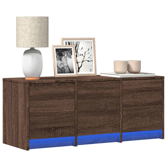 TV-Møbel Brun Eik TV-benk med LED 97x34x40 cm