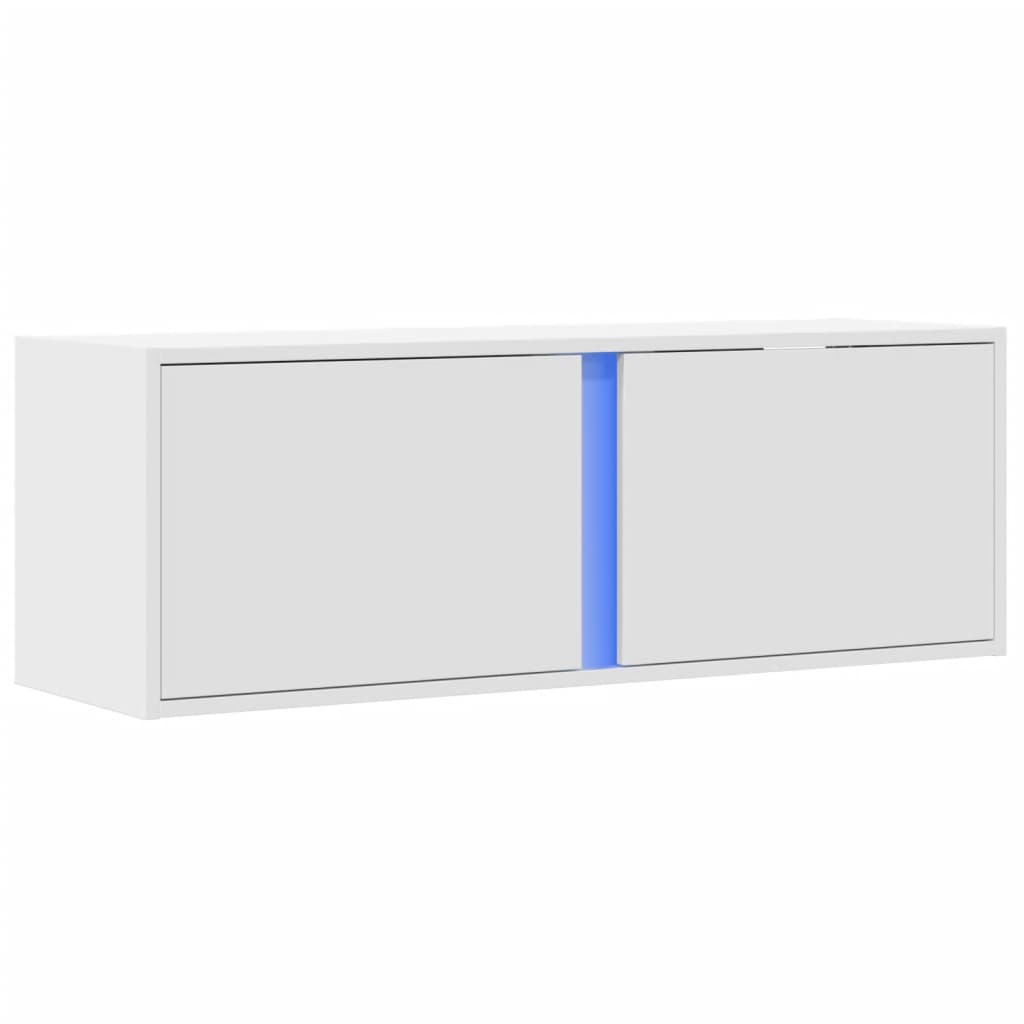 TV-Møbel Hvit Tv-benk med LED 100x31x35 cm