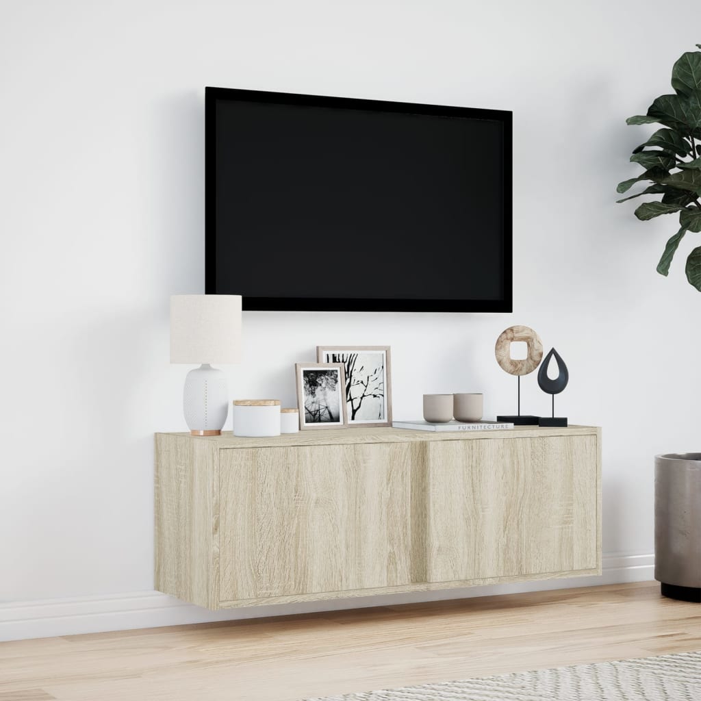 TV-Møbel Sonoma Eik Tv-benk med LED 100x31x35 cm