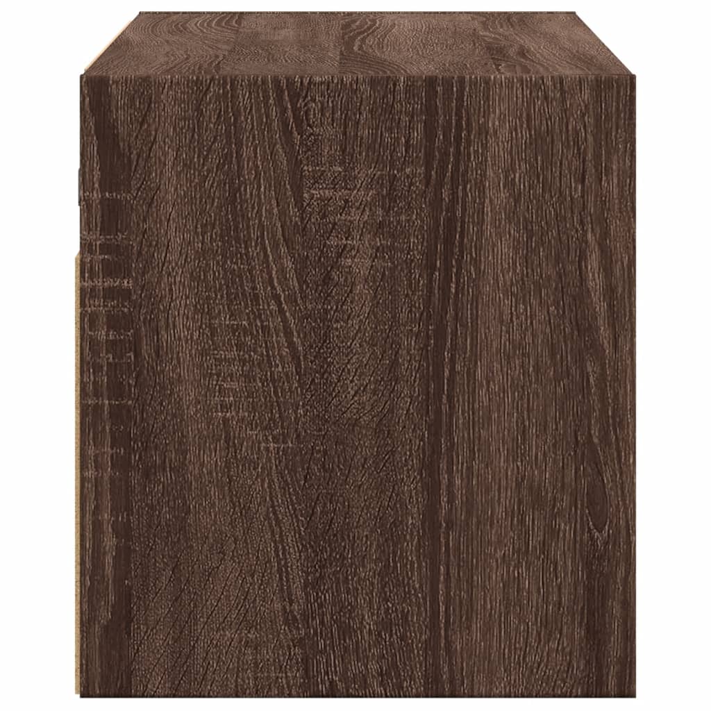 TV-Møbel Brun Eik Tv-Veggskap med LED 100x31x35 cm