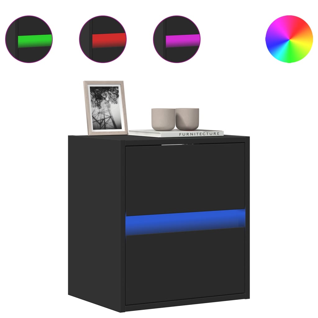 TV-Møbel Svart Tv-benk med LED 41x31x45 cm