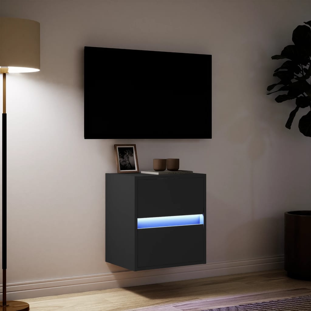 TV-Møbel Svart Tv-benk med LED 41x31x45 cm