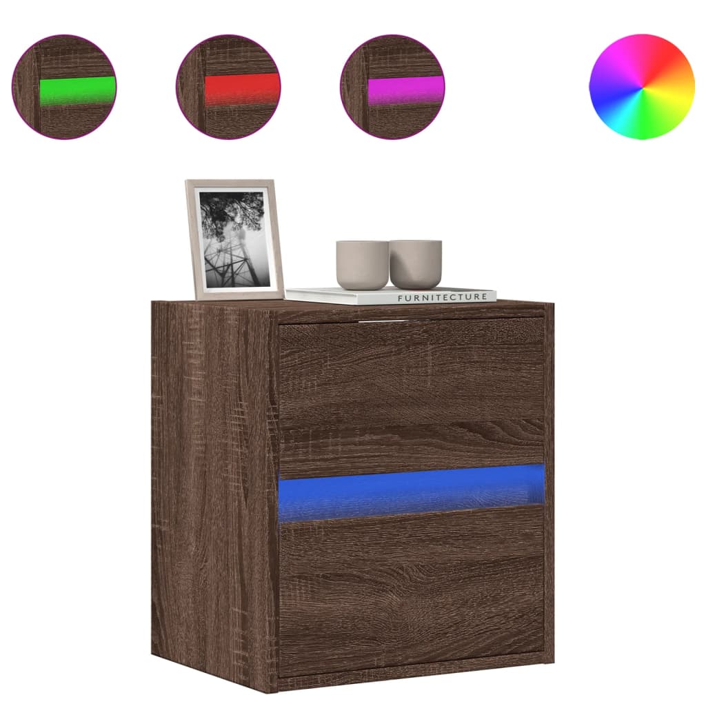 TV-Møbel Brun Eik Tv-benk med LED 41x31x45 cm