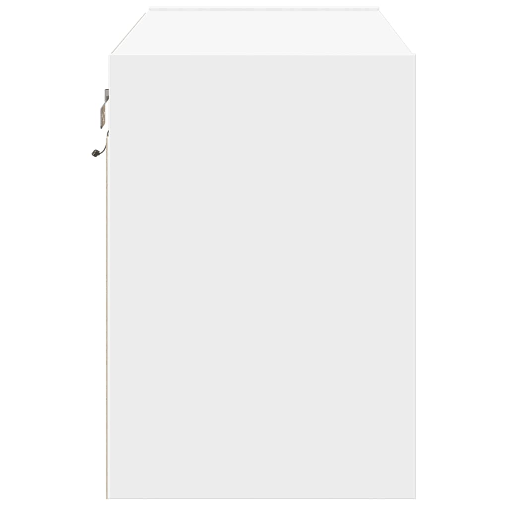 TV-Møbel Hvit TV-benk med LED 80x31x45 cm