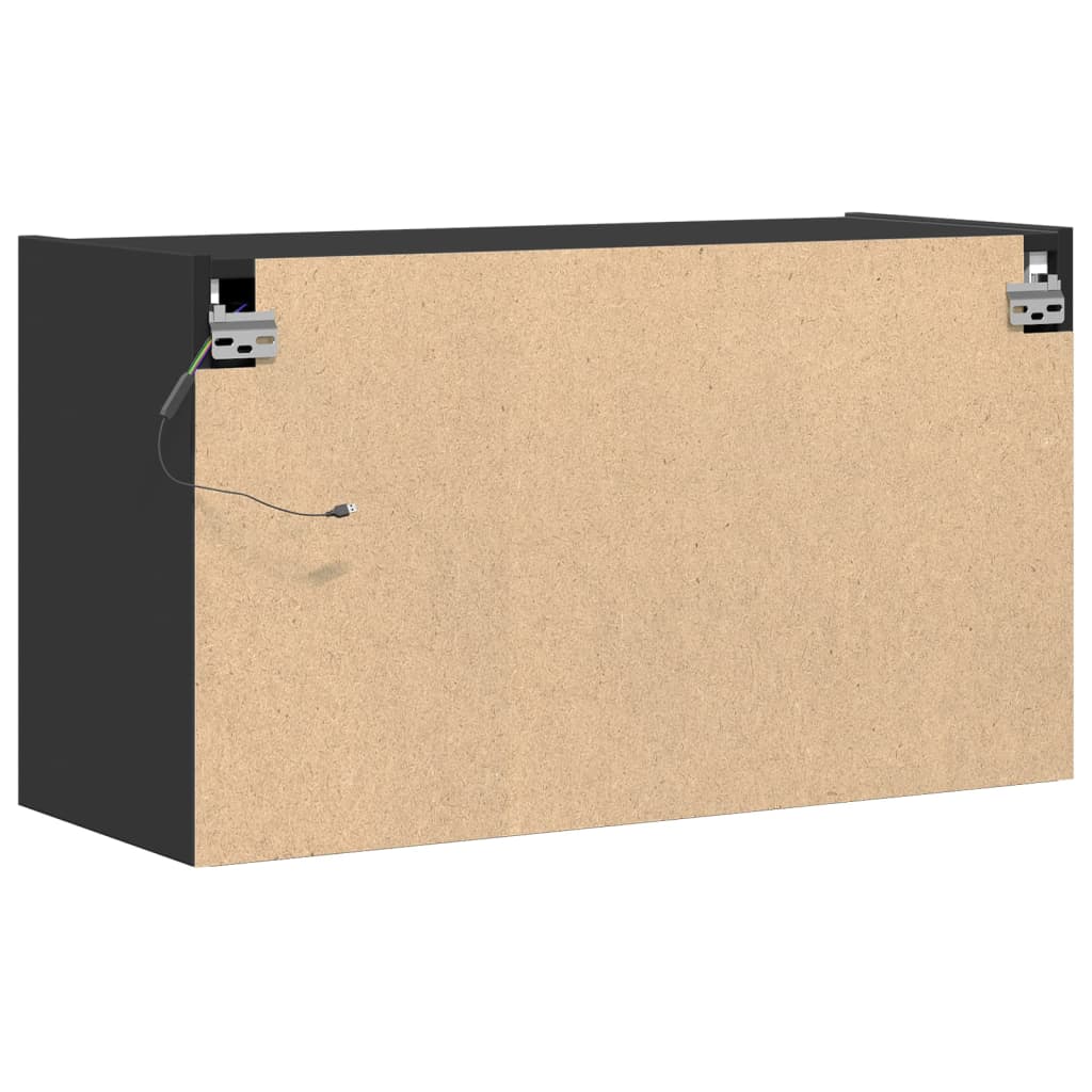 TV-Møbel Svart TV-benk med LED 80x31x45 cm