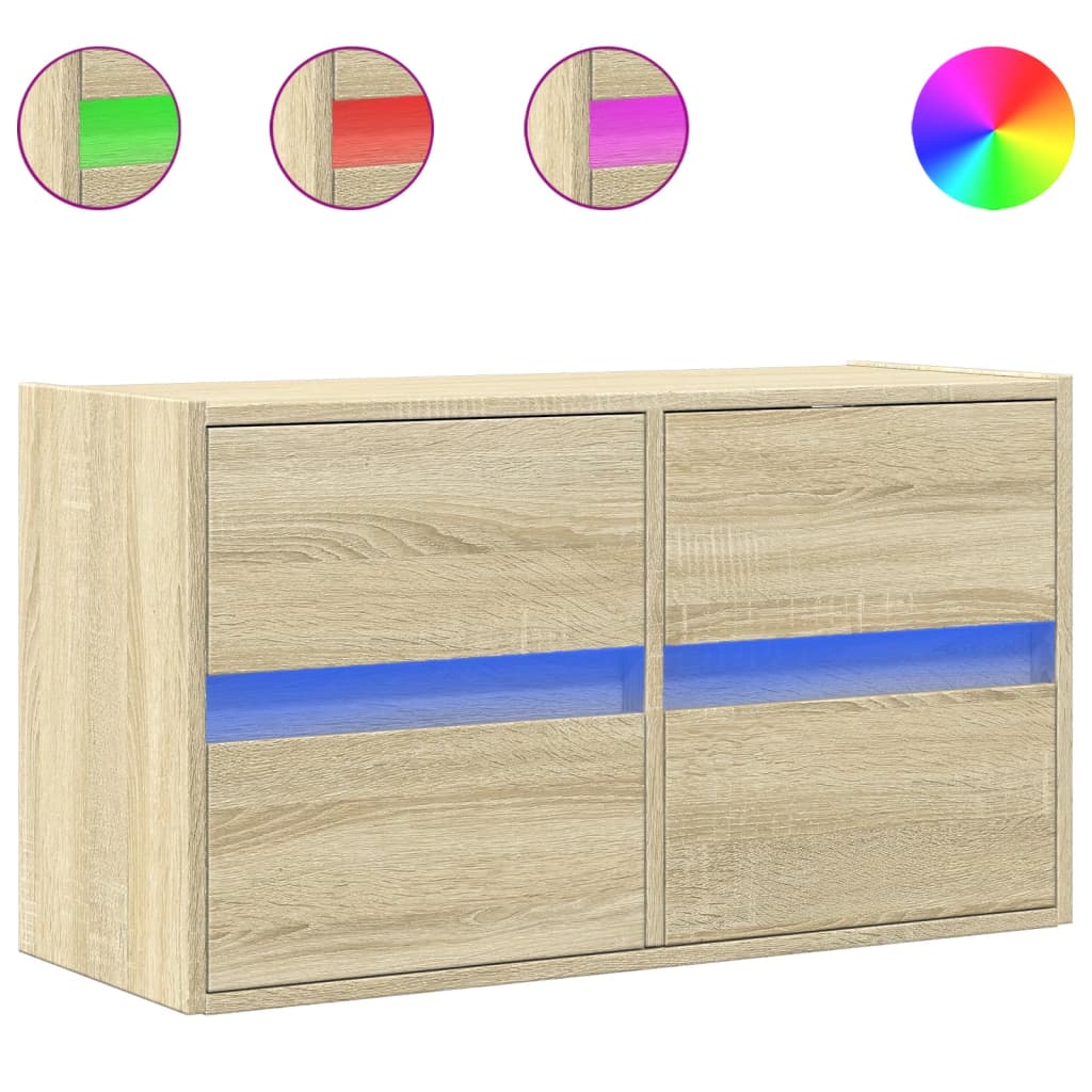 TV-Møbel Sonoma Eik TV-benk med LED 80x31x45 cm