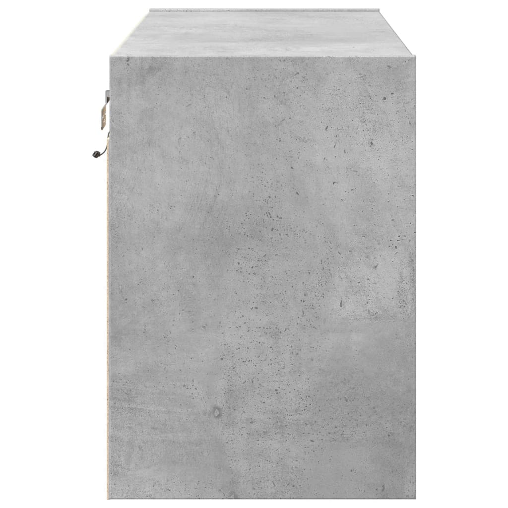 TV-Møbel Betonggrå TV-benk med LED-lys 80x31x45 cm