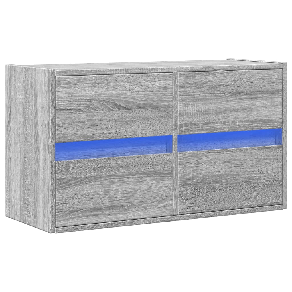 TV-Møbel Sonoma Grå TV-benk med LED 80x31x45 cm