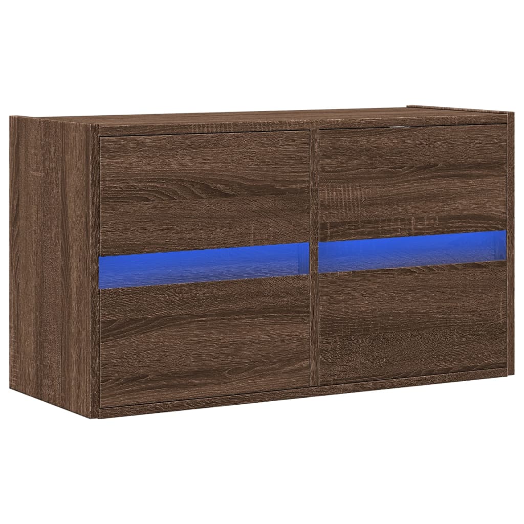 TV-Møbel Brun Eik TV-benk med LED 80x31x45 cm