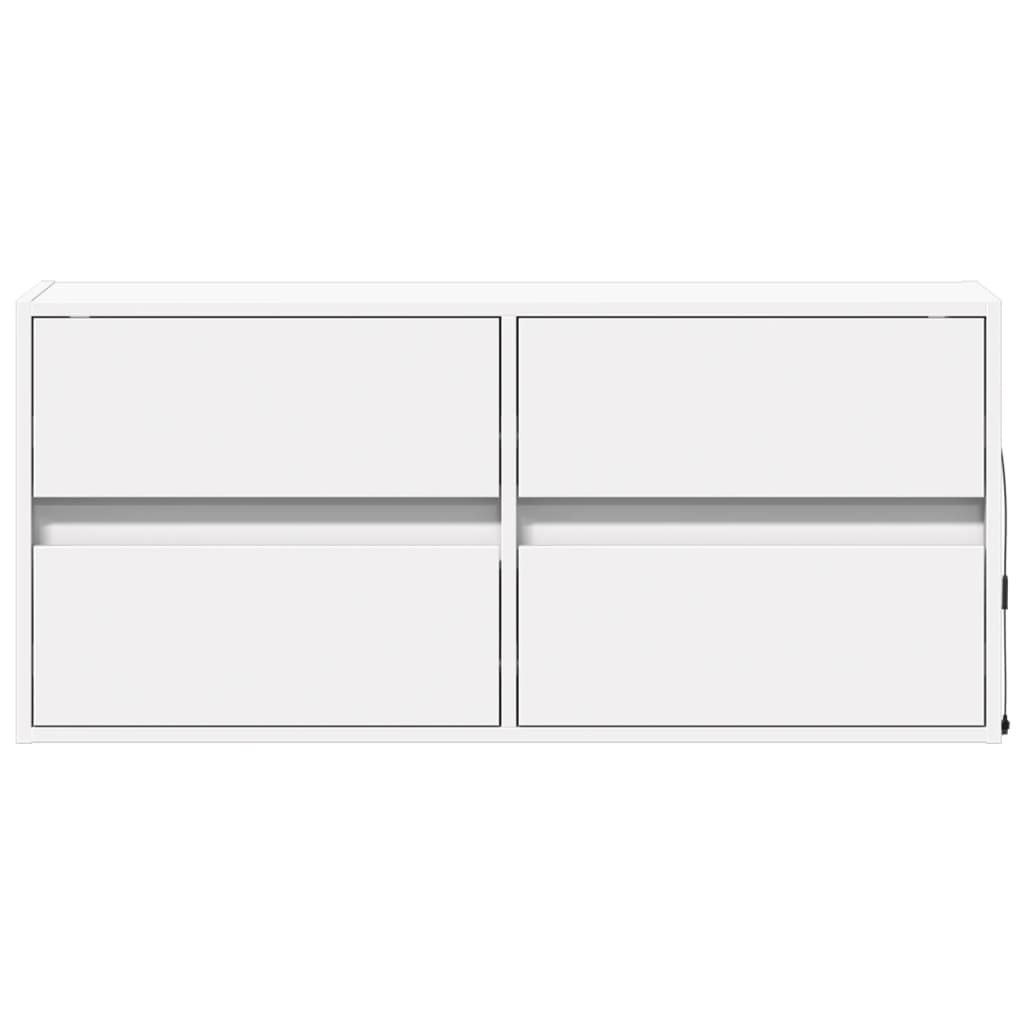 TV-Møbel Hvit TV-benk med LED 100x31x45 cm