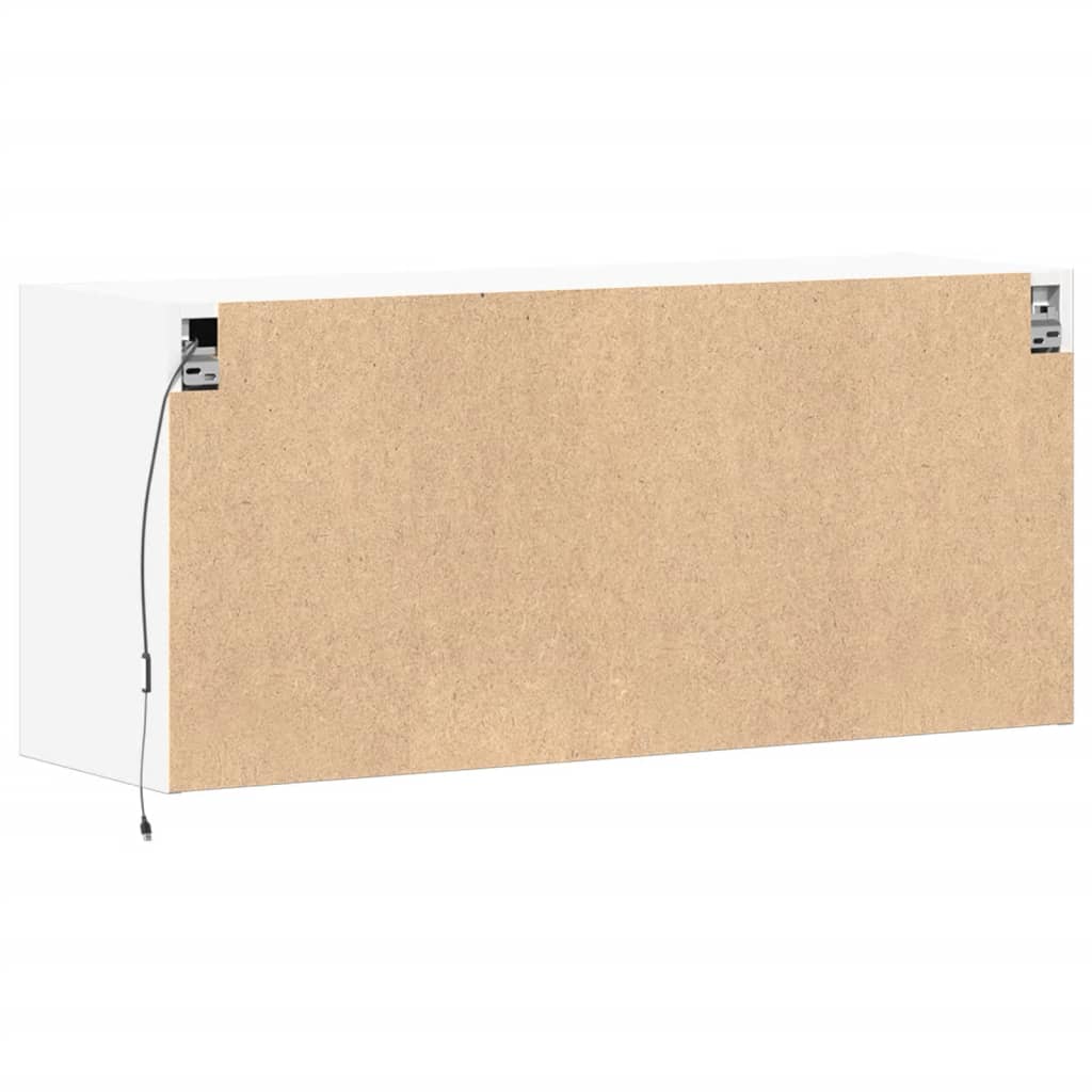 TV-Møbel Hvit TV-benk med LED 100x31x45 cm