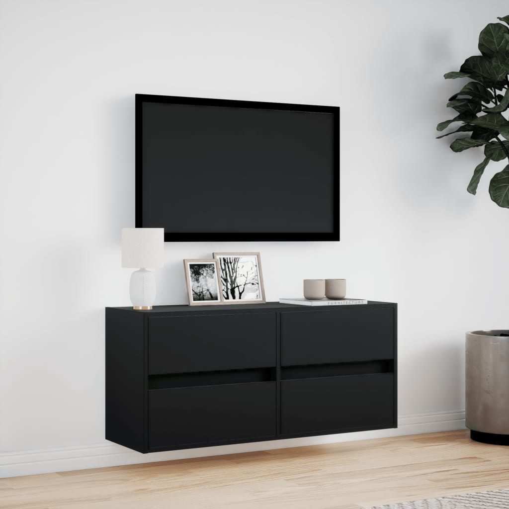 TV-Møbel Svart TV-benk med LED 100x31x45 cm