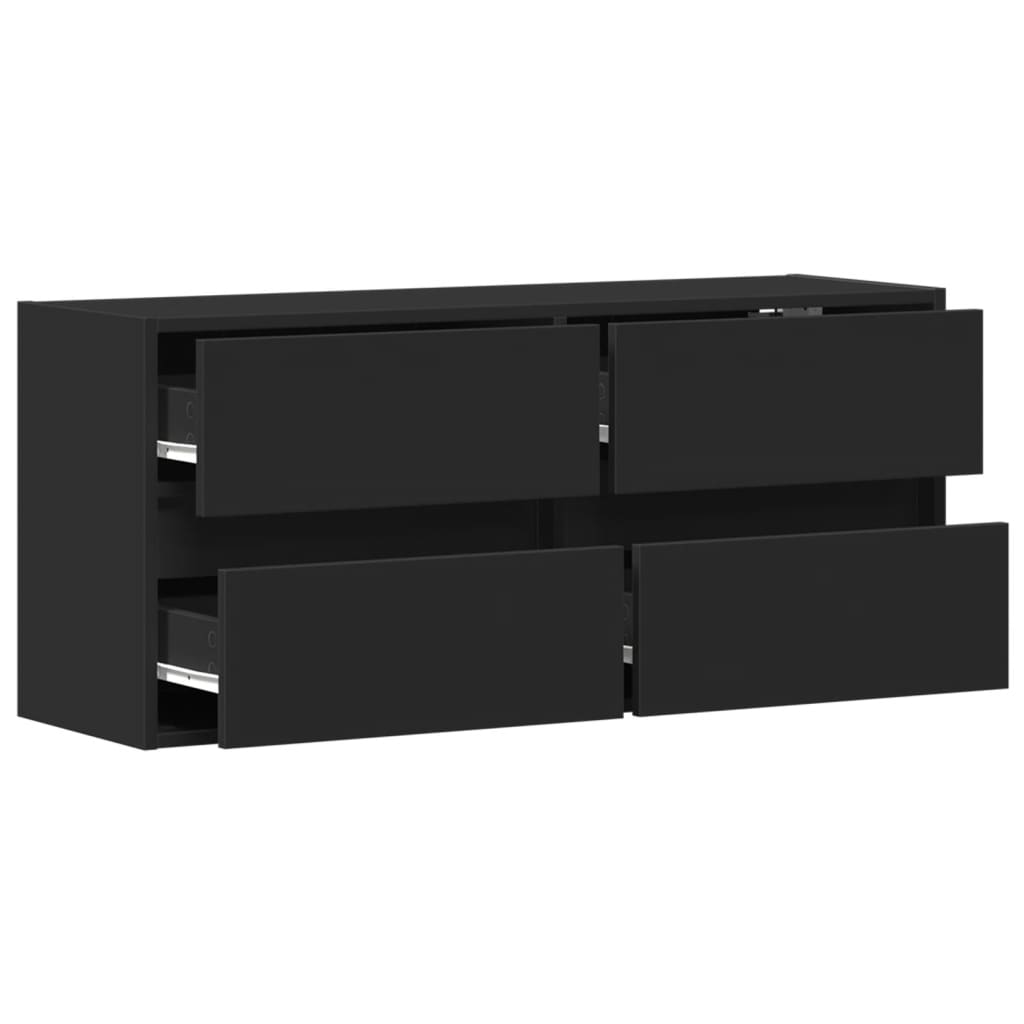 TV-Møbel Svart TV-benk med LED 100x31x45 cm
