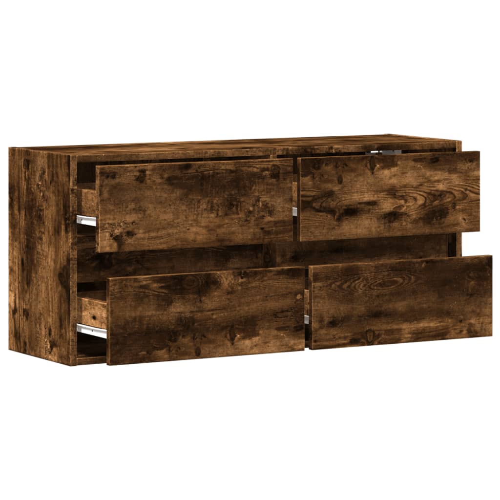 TV-Møbel Røkt EikTV-benk med LED 100x31x45 cm