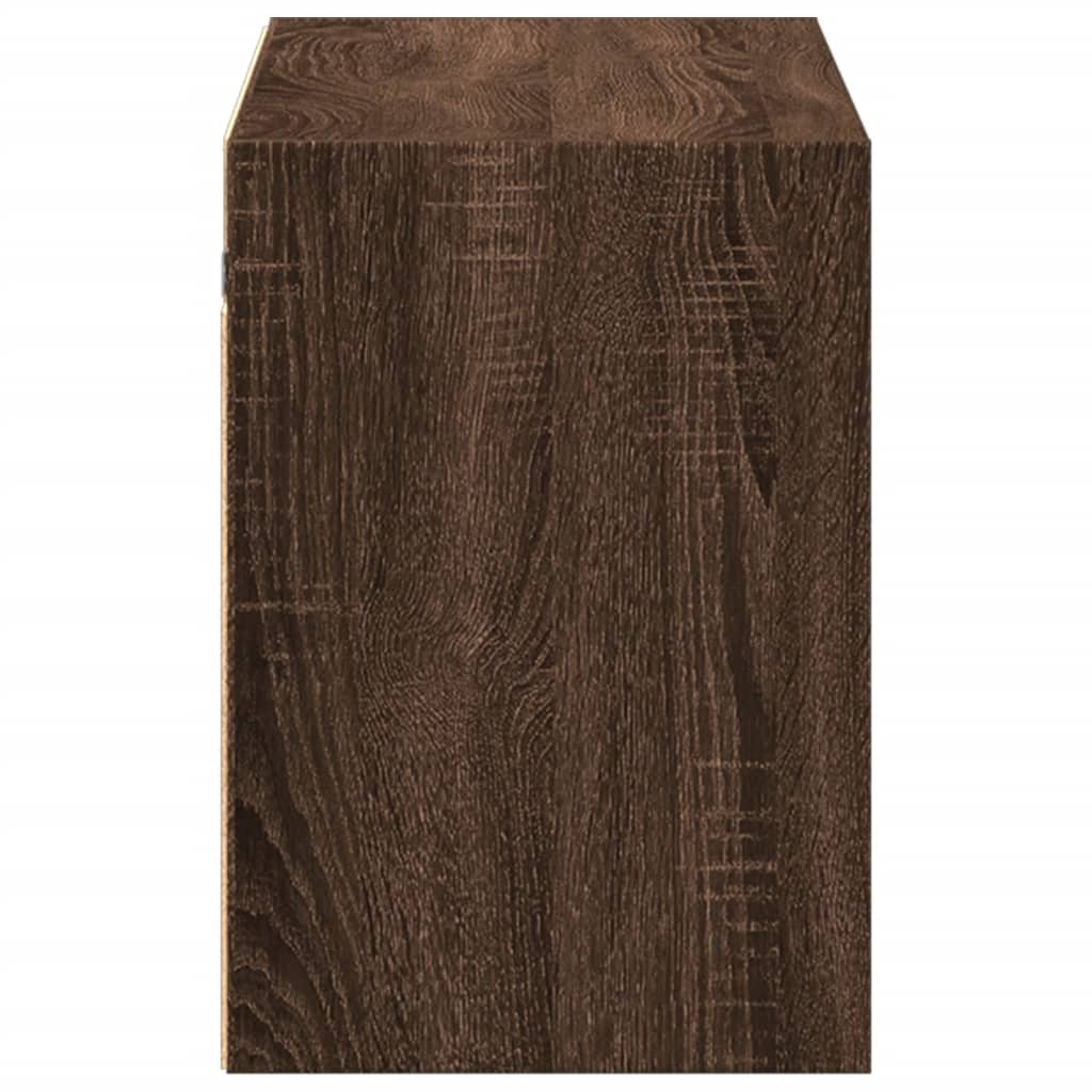 TV-Møbel Brun Eik Vegghengt TV-benk med LED 100x31x45 cm