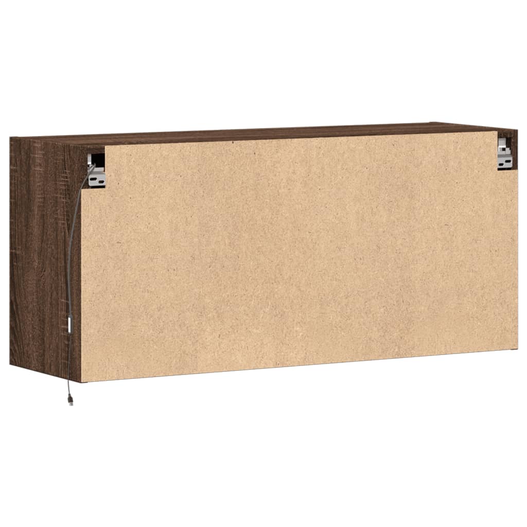 TV-Møbel Brun Eik Vegghengt TV-benk med LED 100x31x45 cm