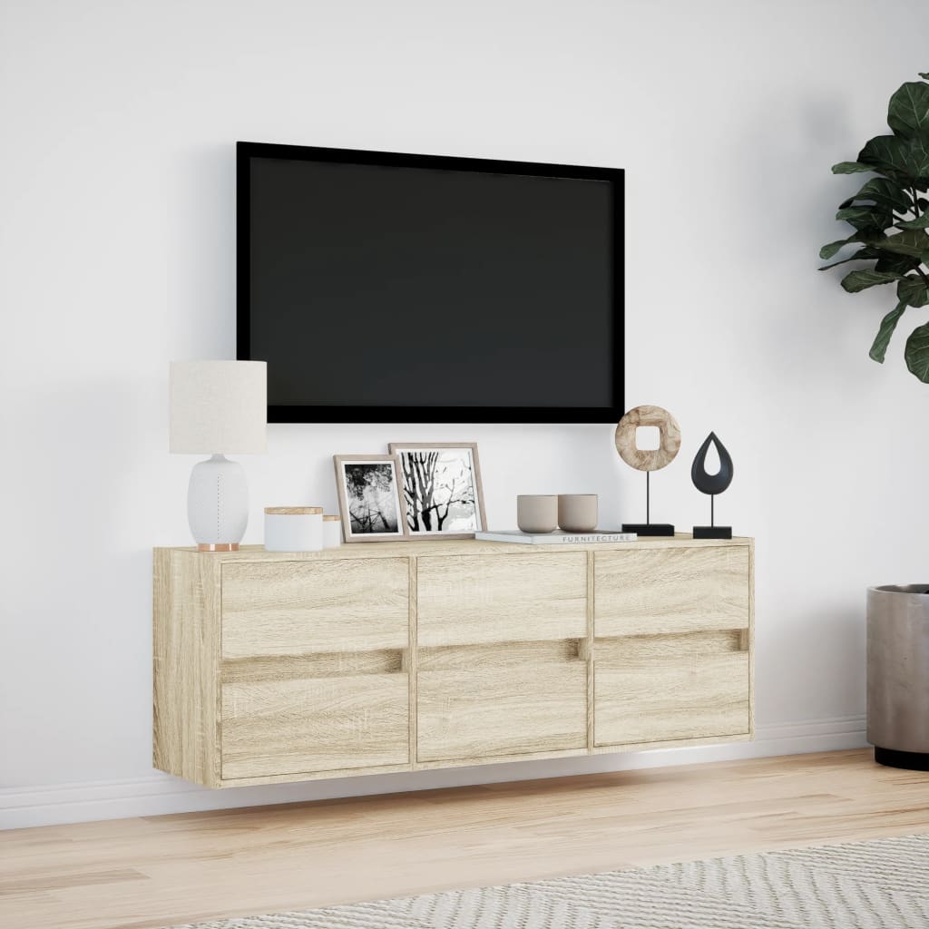 TV-Møbel Sonoma Eik TV-benk med LED 130x31x45 cm