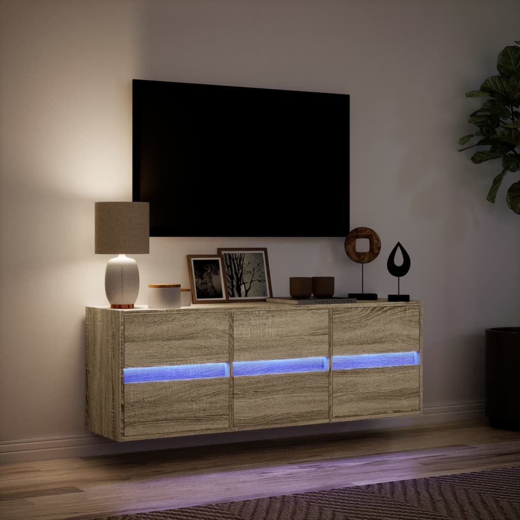 TV-Møbel Sonoma Eik TV-benk med LED 130x31x45 cm