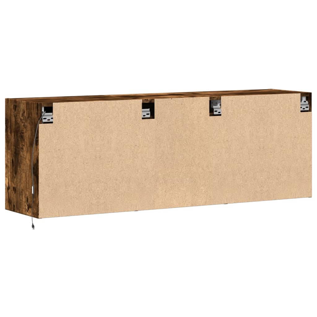 TV-Møbel Røkt Eik Vegghengt TV-benk med LED 130x31x45 cm