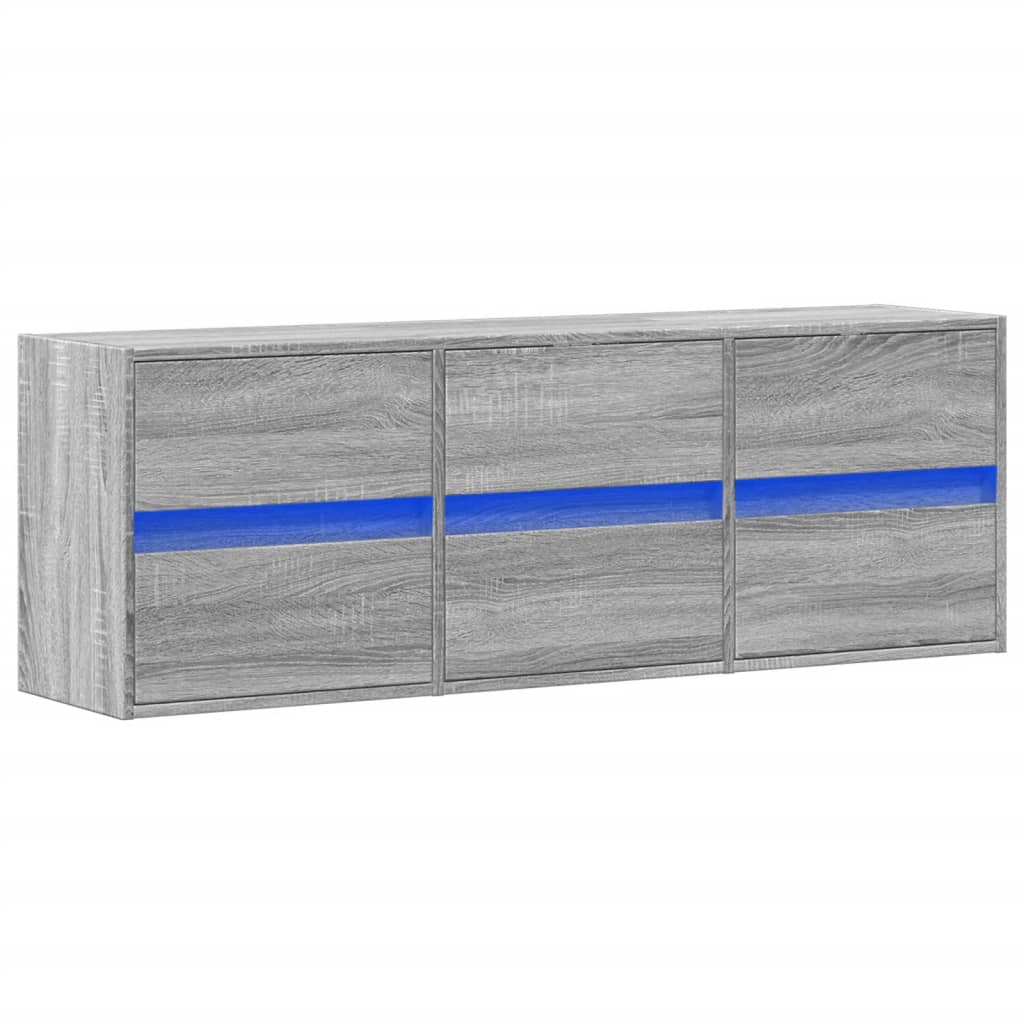 TV-Møbel Sonoma Grå TV-benk med LED 130x31x45 cm