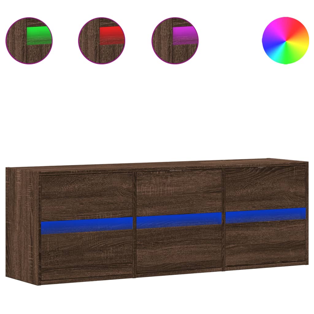 TV-Møbel Brun Eik TV-benk med LED 130x31x45 cm