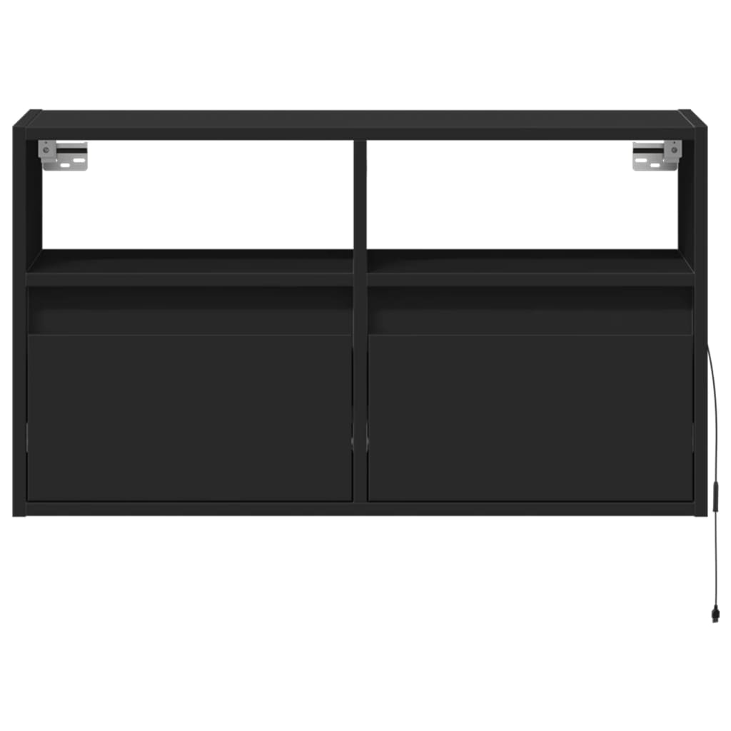 TV-Møbel Svart Tv-benk med LED 80x31x45 cm