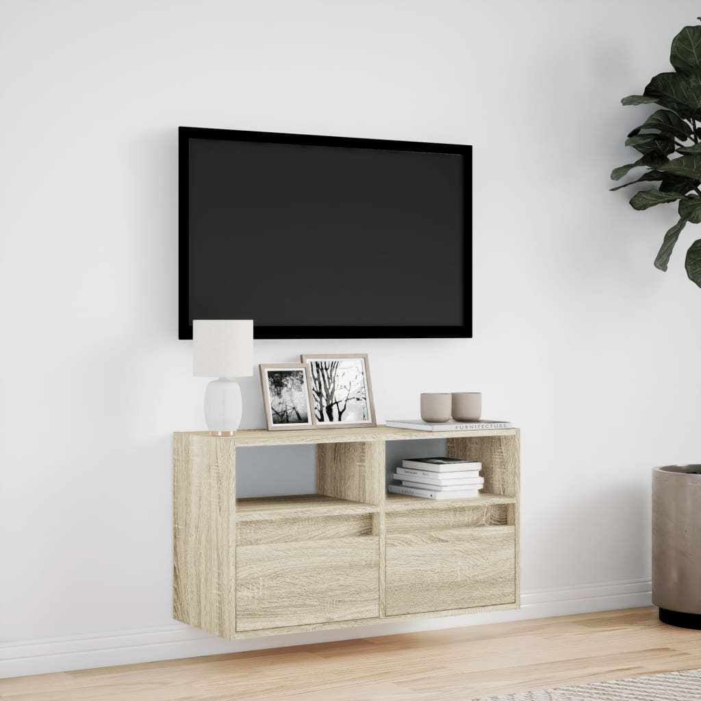 TV-Møbel Sonoma Eik Tv-benk med LED 80x31x45 cm