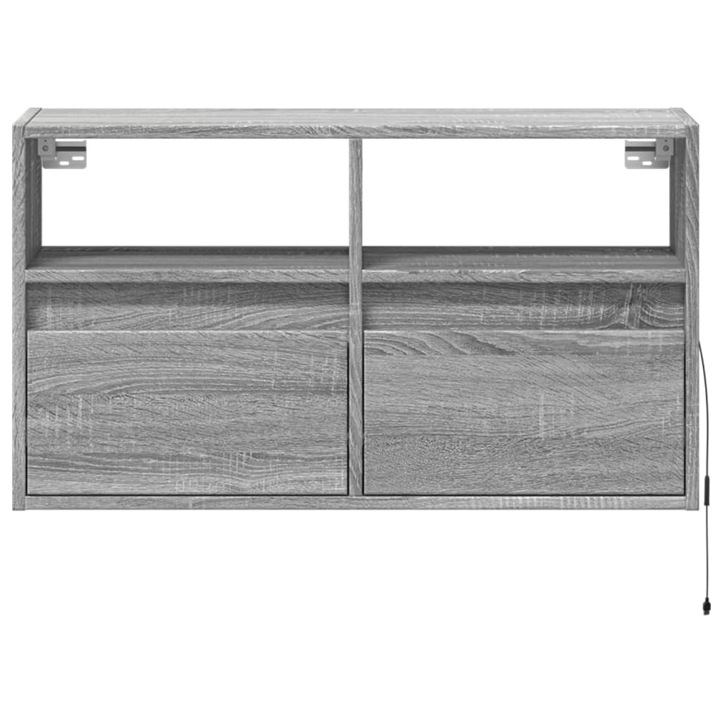 TV-Møbel Sonoma Grå Tv-benk med LED 80x31x45 cm