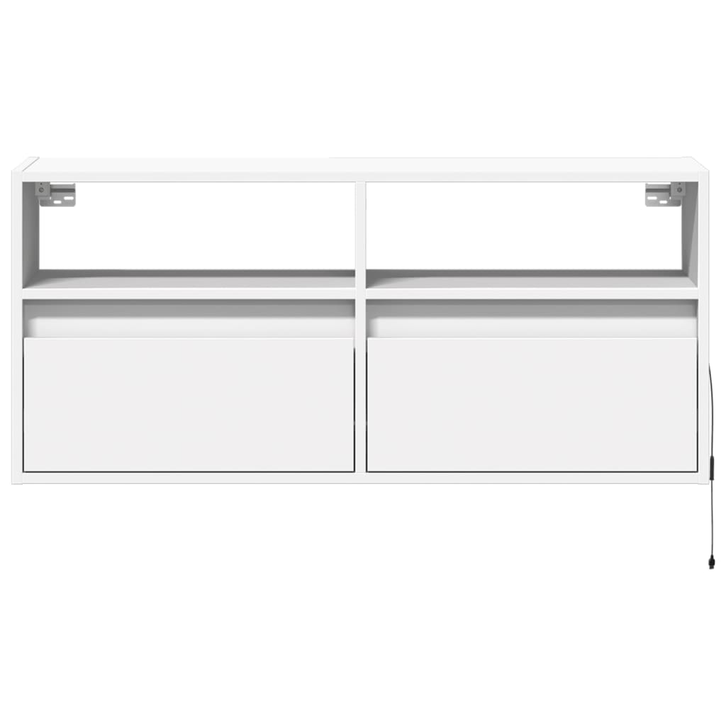 TV-Møbel Hvit TV-benk med LED 100x31x45 cm