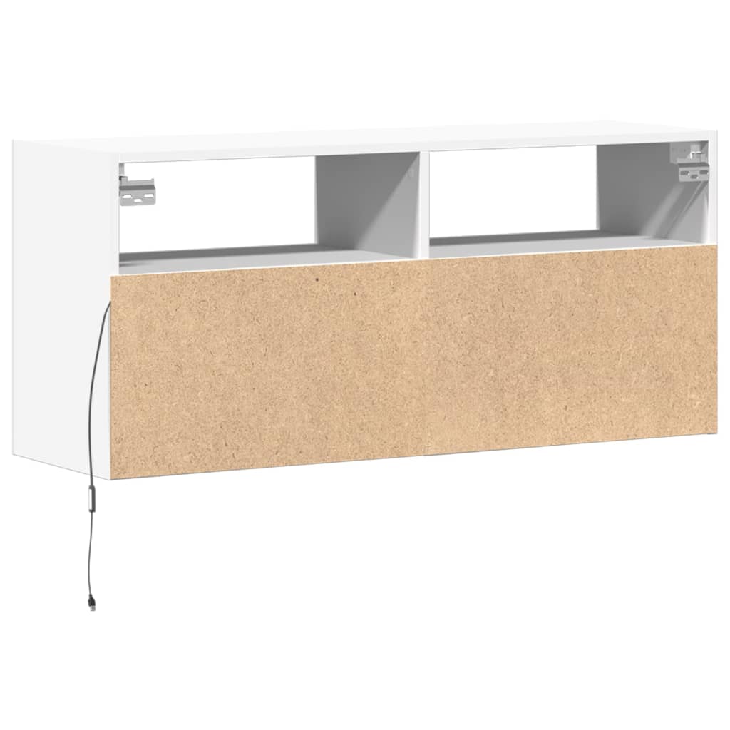 TV-Møbel Hvit TV-benk med LED 100x31x45 cm