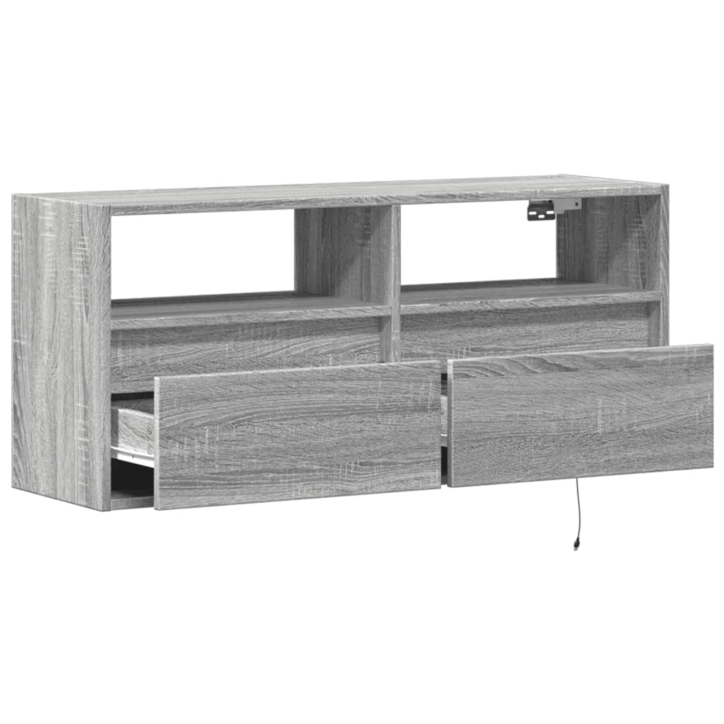 TV-Møbel Sonoma Grå TV-benk med LED 100x31x45 cm