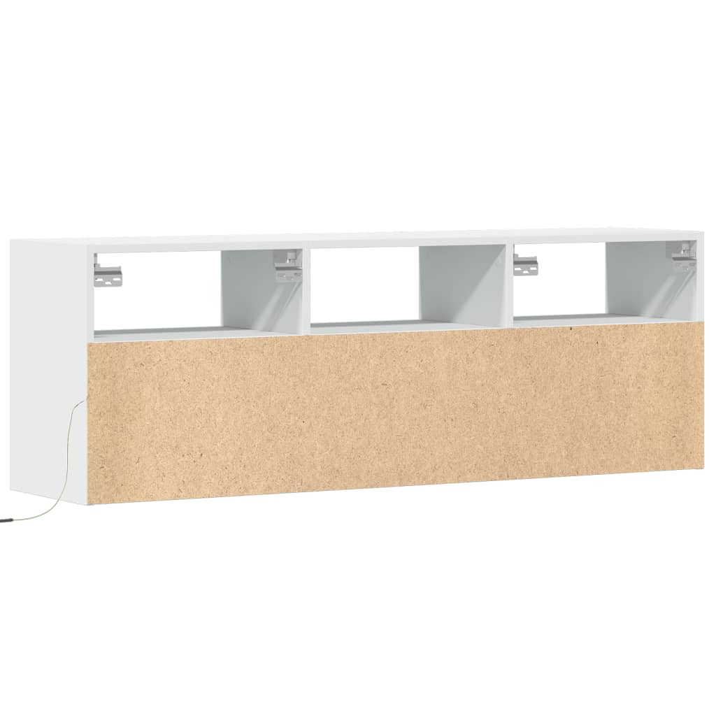 TV-Møbel Hvit TV-benk med LED 130x31x45 cm