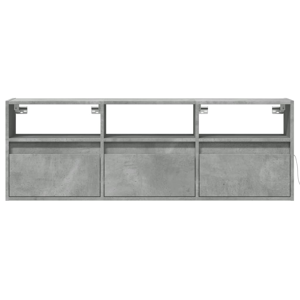 TV-Møbel Betonggrå LED-lys 130x31x45 cm