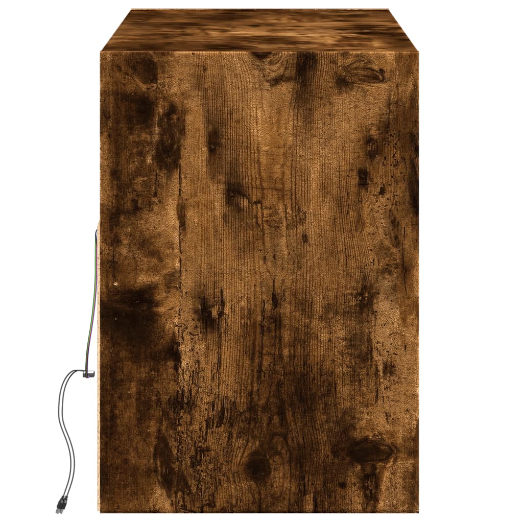 TV-Møbel Røkt EikTV-benk med LED 130x31x45 cm