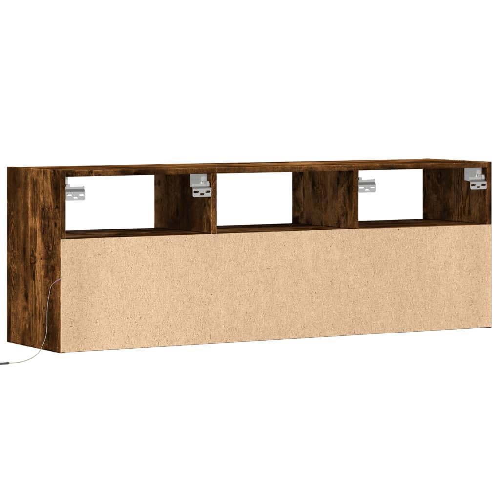 TV-Møbel Røkt EikTV-benk med LED 130x31x45 cm