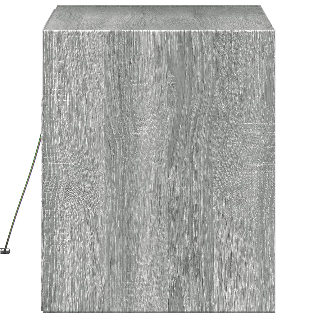 TV-Møbel Sonoma Grå Tv-benk med LED 80x31x35 cm