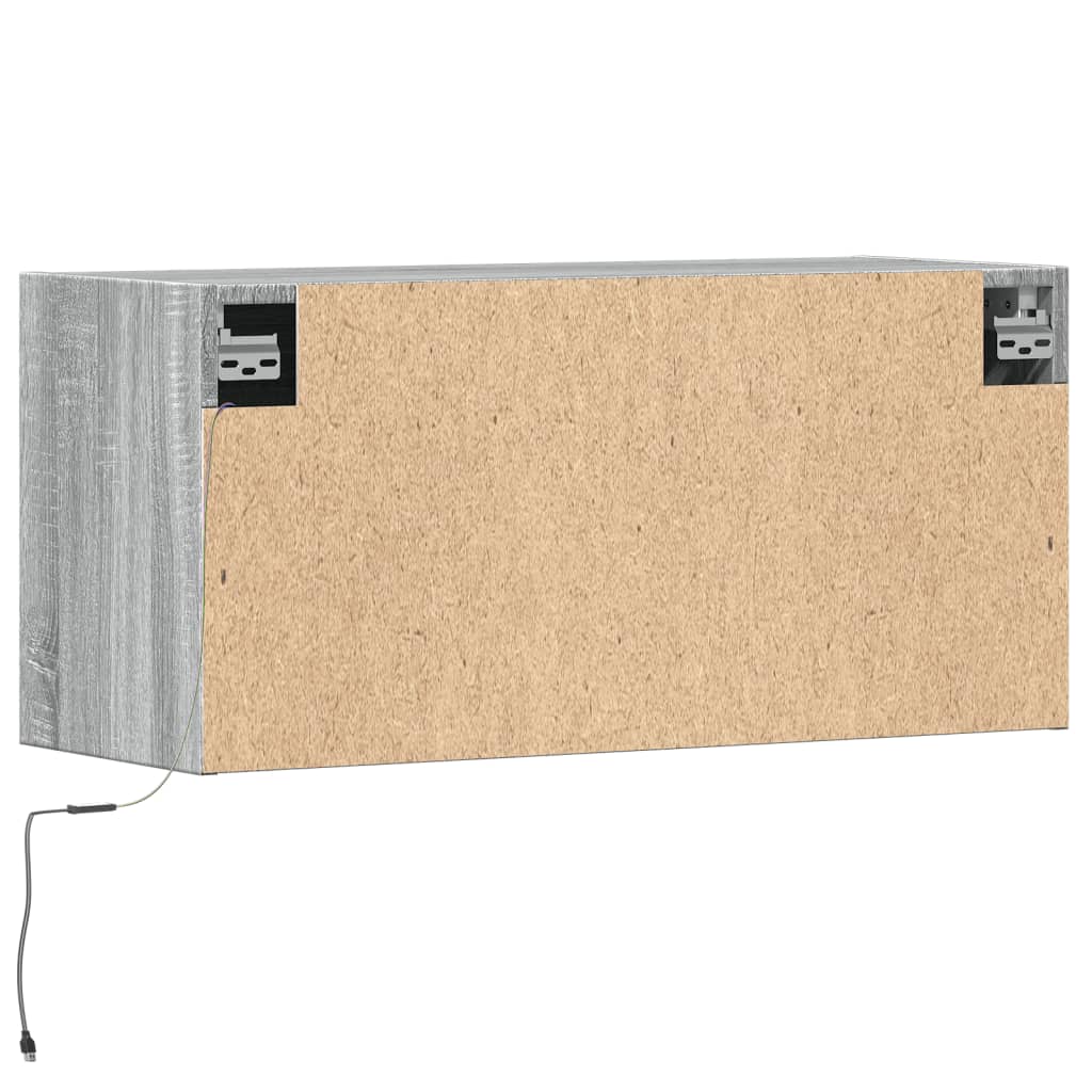 TV-Møbel Sonoma Grå Tv-benk med LED 80x31x35 cm