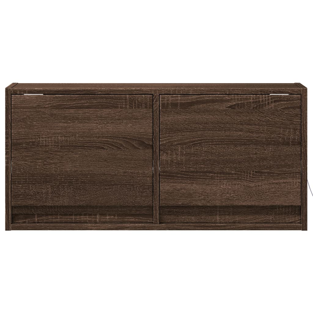 TV-Møbel Brun Eik Tre Tv-benk med LED 80x31x35 cm