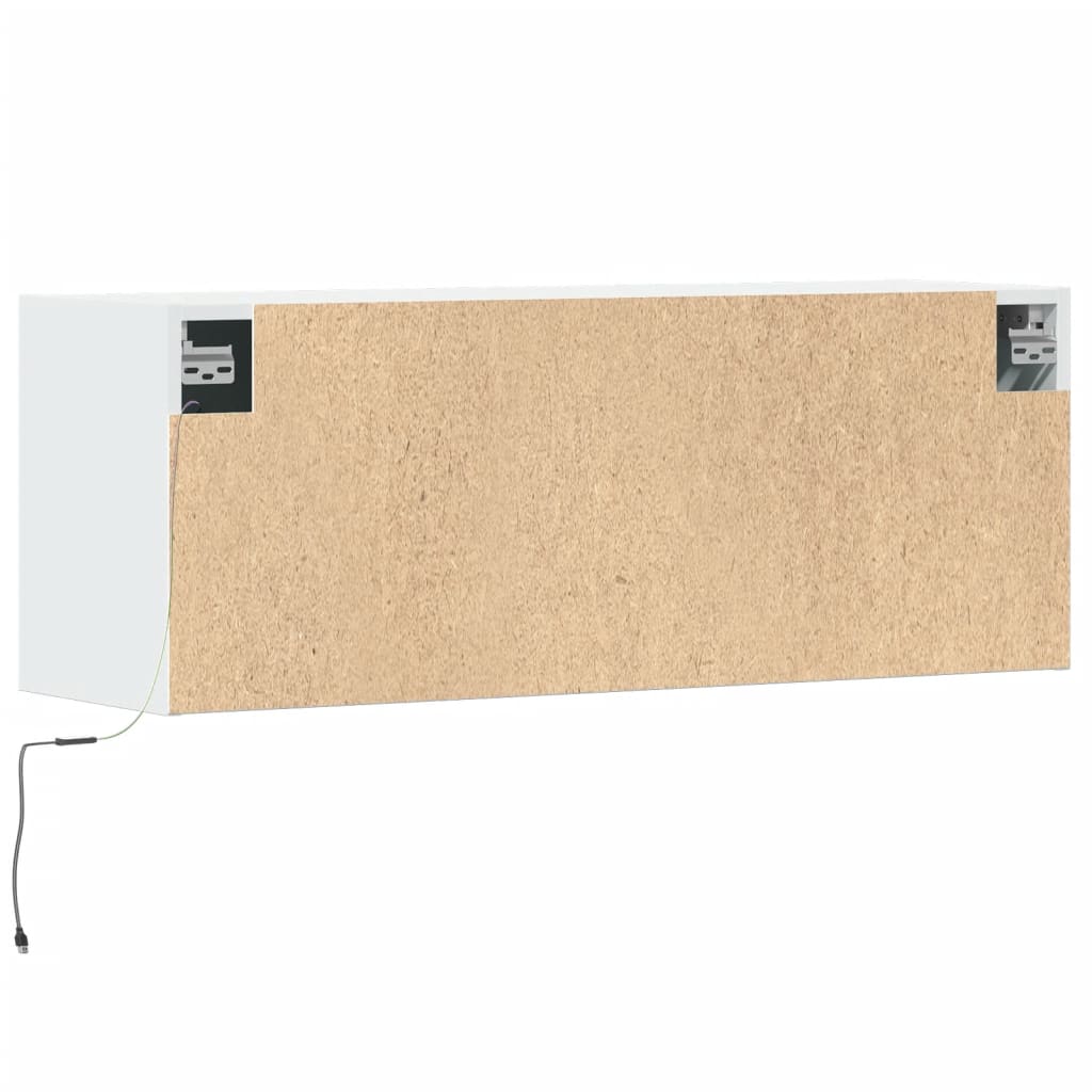 TV-Møbel Hvit Tv-benk med LED 100x31x35 cm